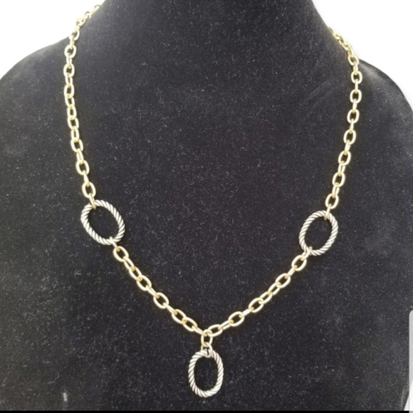 DESIGNER INSPIRED SILVERTONED & GOLDTONED FASHION NECKLACE - Picture 1 of 5